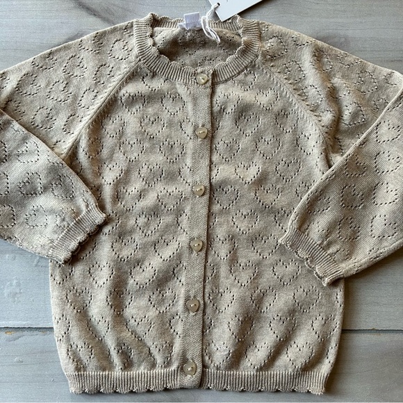 NWT Jamie Kay Heart Pattern Cardigan Sweater - Picture 2 of 3
